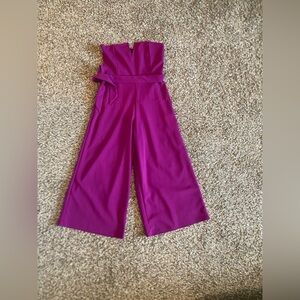Beautiful  purple strapless jumpsuit